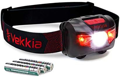 Adjustable angle red light battery headlamp