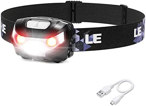 Black lightweight 5 mode rechargeable headlamp