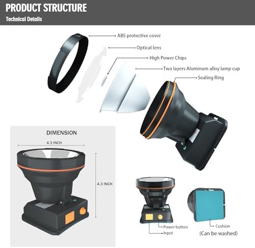 Large Rechargeable Adjustable LED Spotlight — photo 5