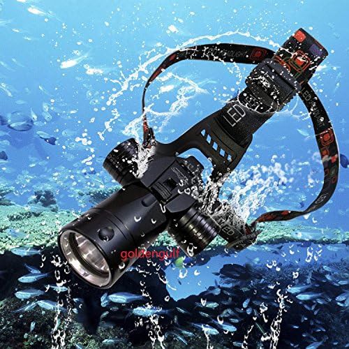 Silver aluminum diving headlamp 1800 lumens