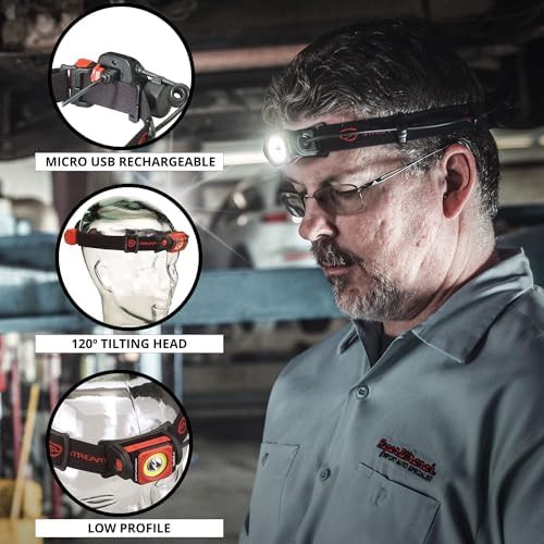 Black adjustable red led headlamp with ipx4 — photo 4