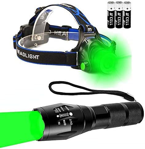 Climbing green led hunting headlamp and flashlight