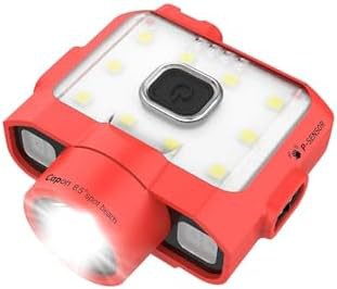 Red clip on cap light with focus mode