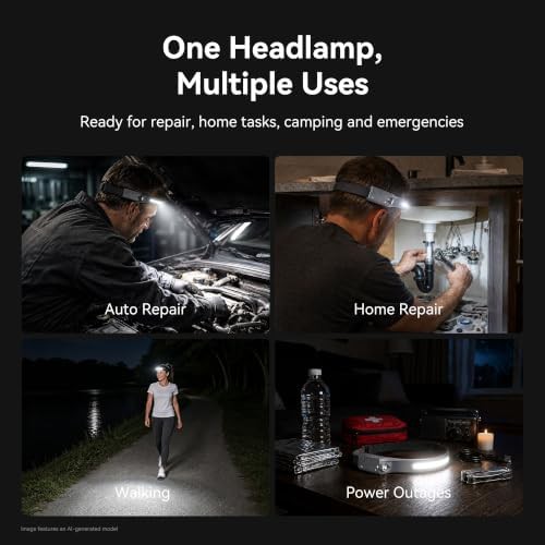 Wide beam rechargeable hard hat headlamp — photo 5