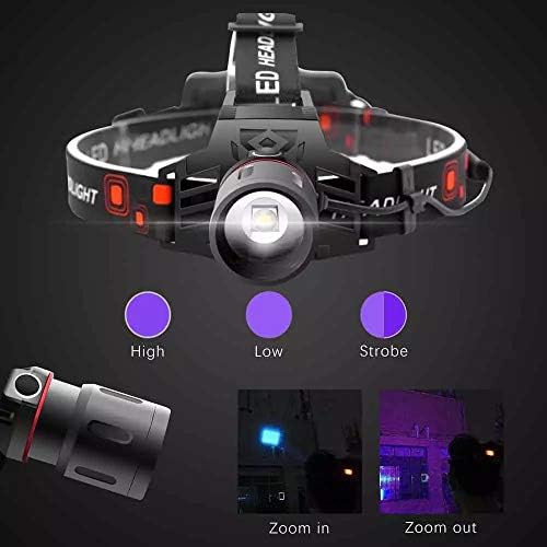 Zoomable Ultraviolet Purple Light Headlamp — photo 4