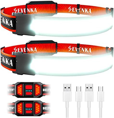 Rechargeable headlamps with red tail light