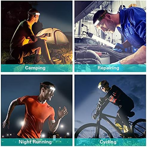 Adjustable headband light with red tail light — photo 5