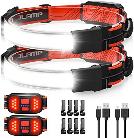 Wide beam headlamp with red light mode