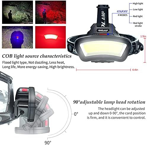 COB floodlight rechargeable 2000 lumen headlamp — photo 4