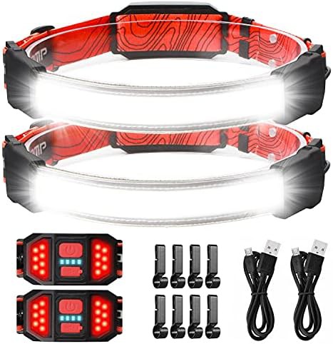 Rechargeable widebeam safety headlamp with taillight