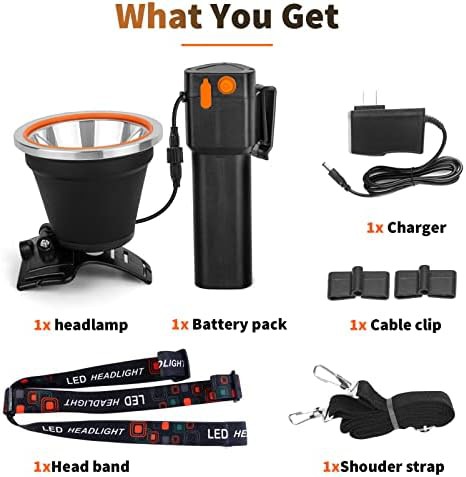 High power yellow light rechargeable headlamp — photo 4