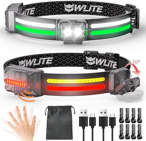 Waterproof COB LED running headlamp pair
