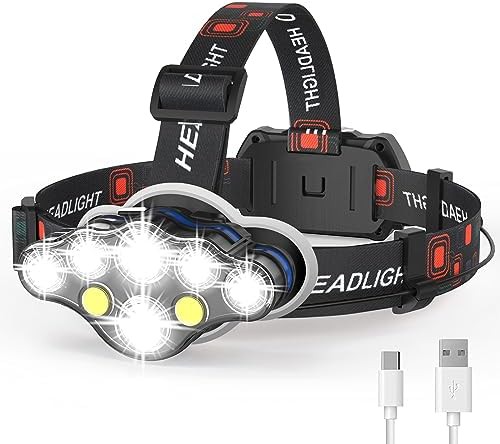 Waterproof Eight LED Hiking Headlamp
