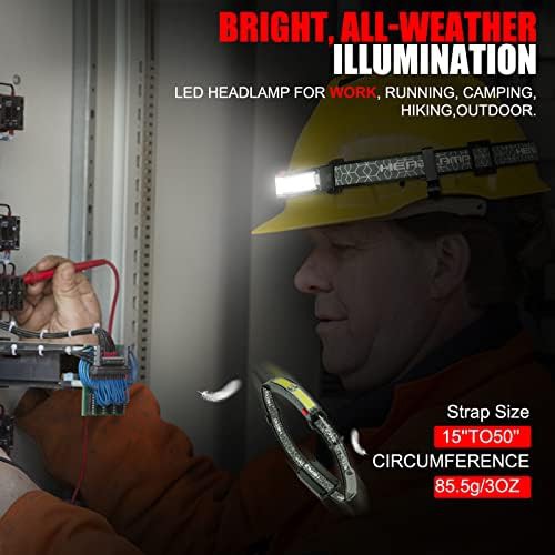 COB LED motion sensor hard hat headlamp — photo 3