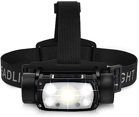 Red light motion sensor rechargeable headlamp