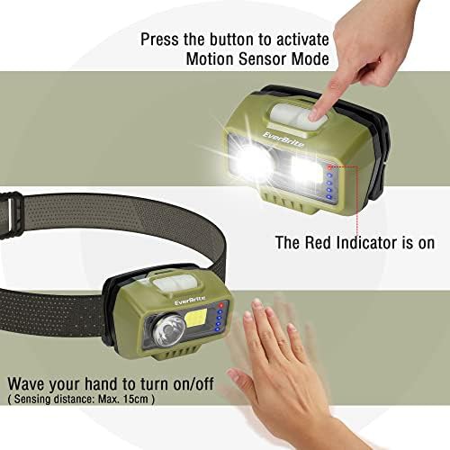 Everbrite green motion sensor headlamp 9 modes — photo 4