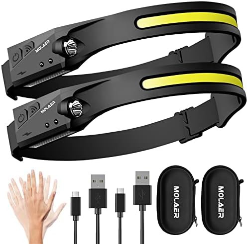 Two Pack Rechargeable Wide Beam Headlight