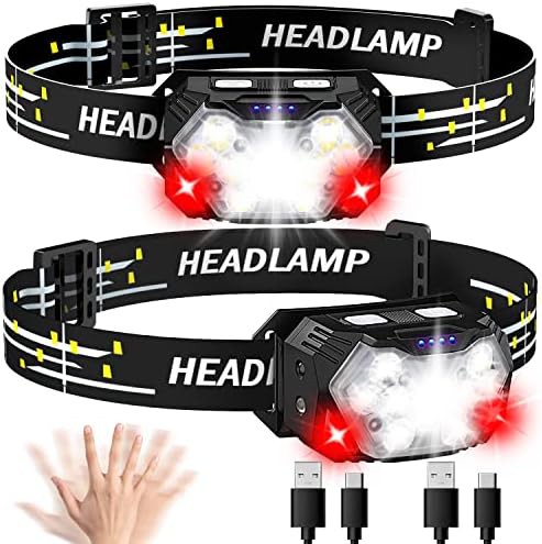 Rechargeable motion sensor red light headlamp