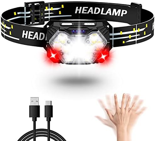 Rechargeable red light waterproof headlamp