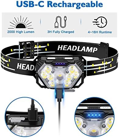 Rechargeable motion sensor headlamp with red light — photo 5