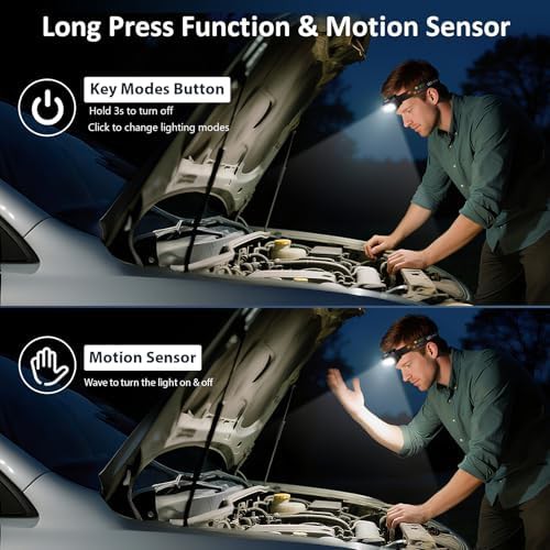 Rechargeable waterproof motion sensor headlamp 4 pack — photo 3