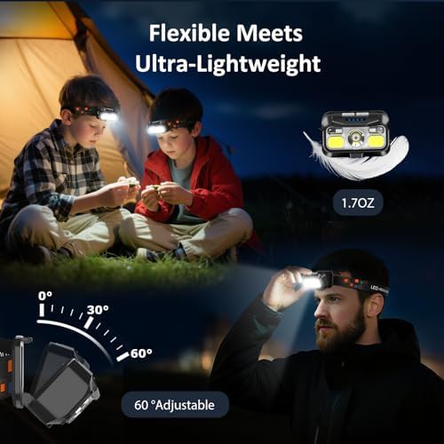 Rechargeable waterproof motion sensor headlamp 4 pack — photo 5