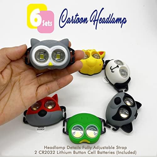 Animal Theme Kids Six Pack Headlamps — photo 3