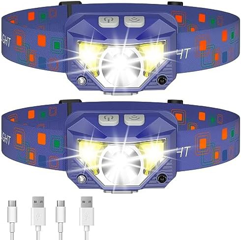 Rechargeable motion sensor headlamp in blue