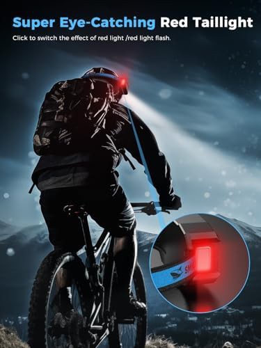 Seven Light Rechargeable Headlamp with Red Taillight Pair — photo 4
