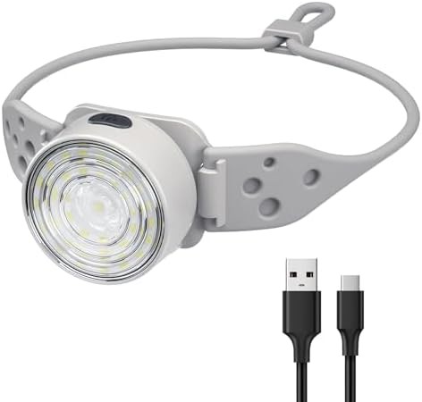 Rechargeable silicone hiking headlamp with red light