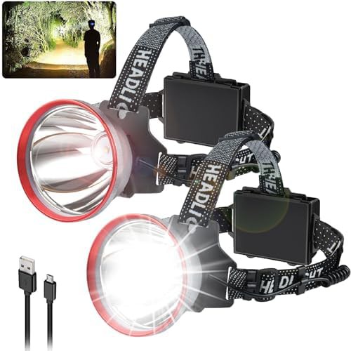 Adjustable waterproof spotlight headlamp two pack