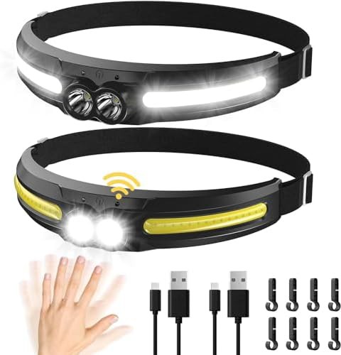 Wide Beam Rechargeable Headlamp Two Pack