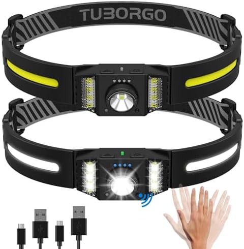 Tuborgo lightweight weatherproof headlamp td1200 2 pack