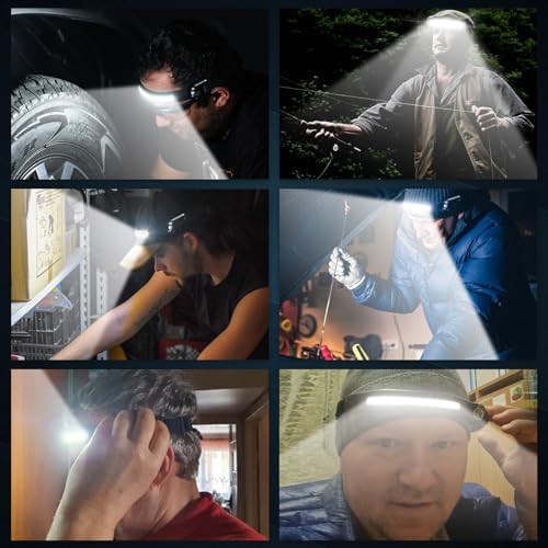 Wide beam waterproof rechargeable headlamp eight pack — photo 5