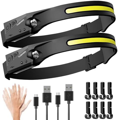Tuborgo hiking camping headlamp 2 pack