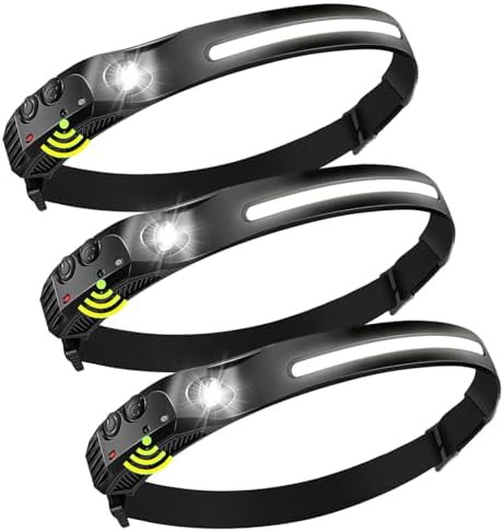 Aosyax super bright hiking headlamp 3 pack