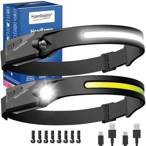 Ipx4 two pack wide beam headlamp