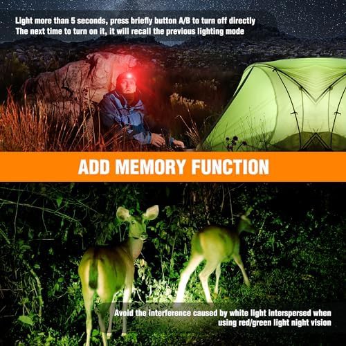 Rechargeable work headlamp with red and green light — photo 4