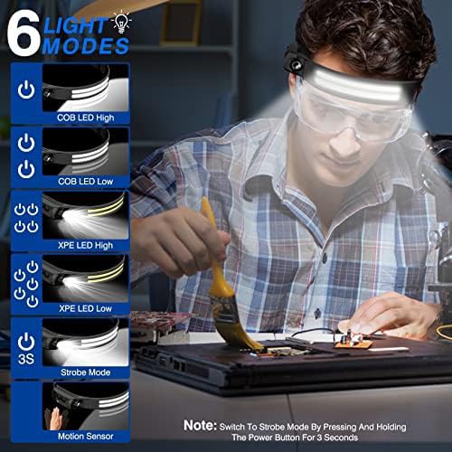 Wide Beam Rechargeable Hiking Headlamp 2 Pack — photo 4