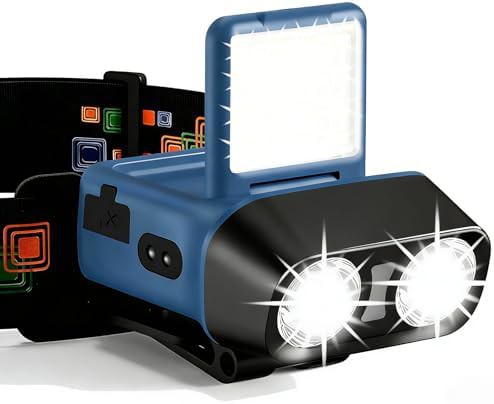 Waterproof five mode white and red headlamp