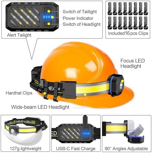 Waterproof widebeam rechargeable headlamp four pack — photo 4