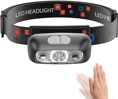 Lightweight waterproof headlamp with motion sensor