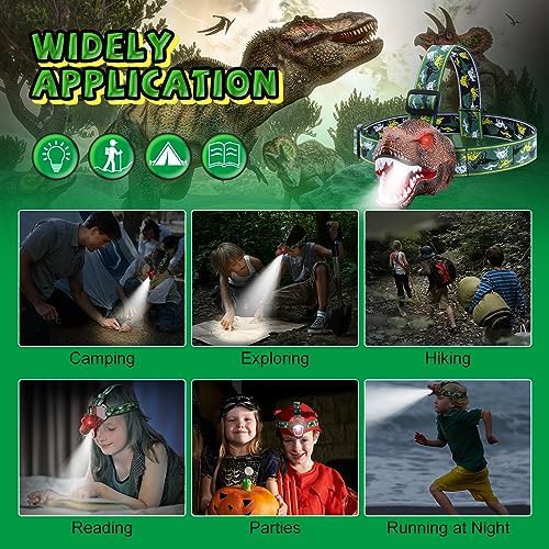 Dinosaur headlamp for kids two pack — photo 4