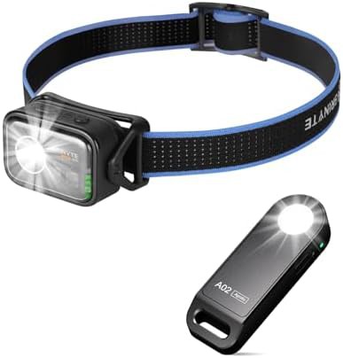 Rechargeable Headlamp and Keychain Flashlight Bundle