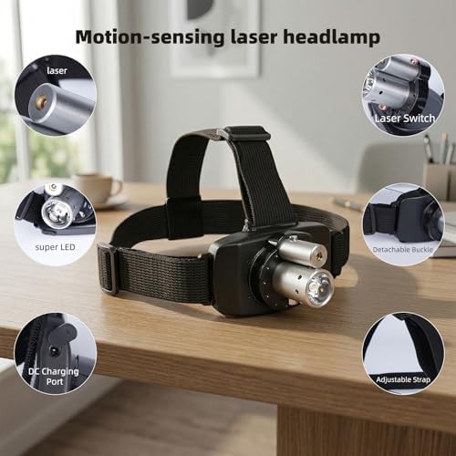 Adjustable black rechargeable laser therapy headlamp — photo 3