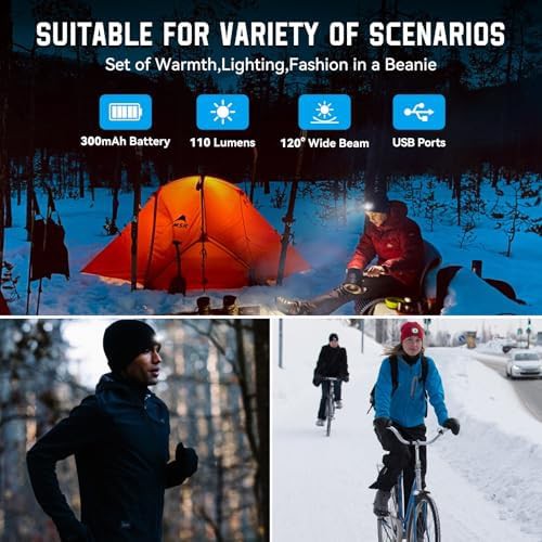 Black Beanie Hat Rechargeable Two Pack — photo 3