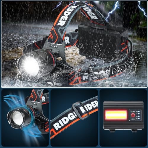 Rechargeable zoomable waterproof headlamp dual pack — photo 3