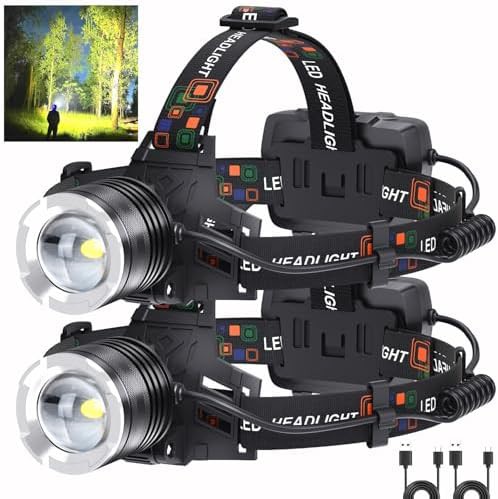 High lumen adjustable angle headlamp two pack