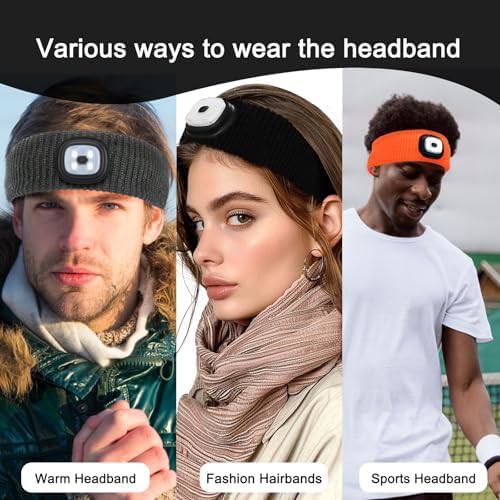 Rechargeable knit hairband with integrated LED light — photo 4