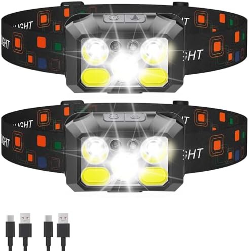 Rechargeable Wide Beam Headlamp Two Pack